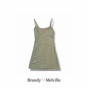 NWT Brandy Melville John Galt Green Plaid Mini Colleen Dress One Size